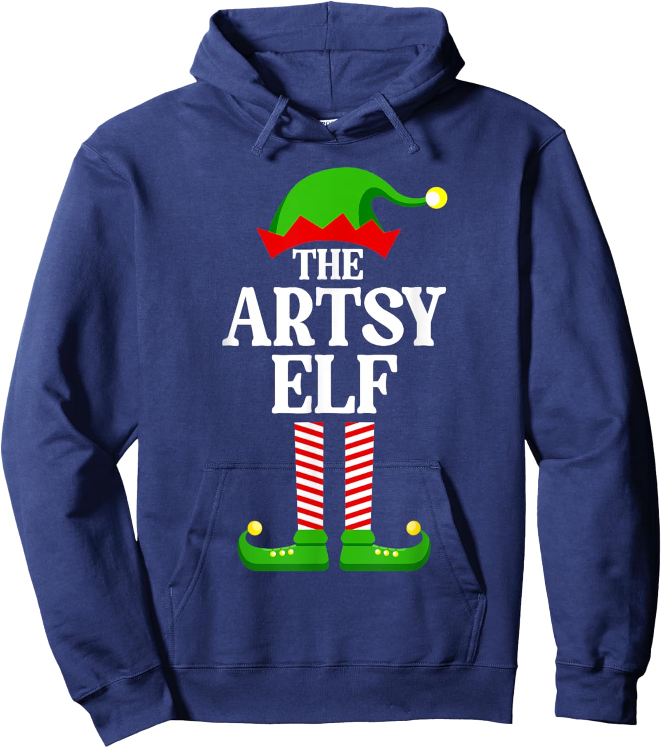 Artsy Elf Family Matching Group Funny Christmas Hoodie - Hoodie | Navy