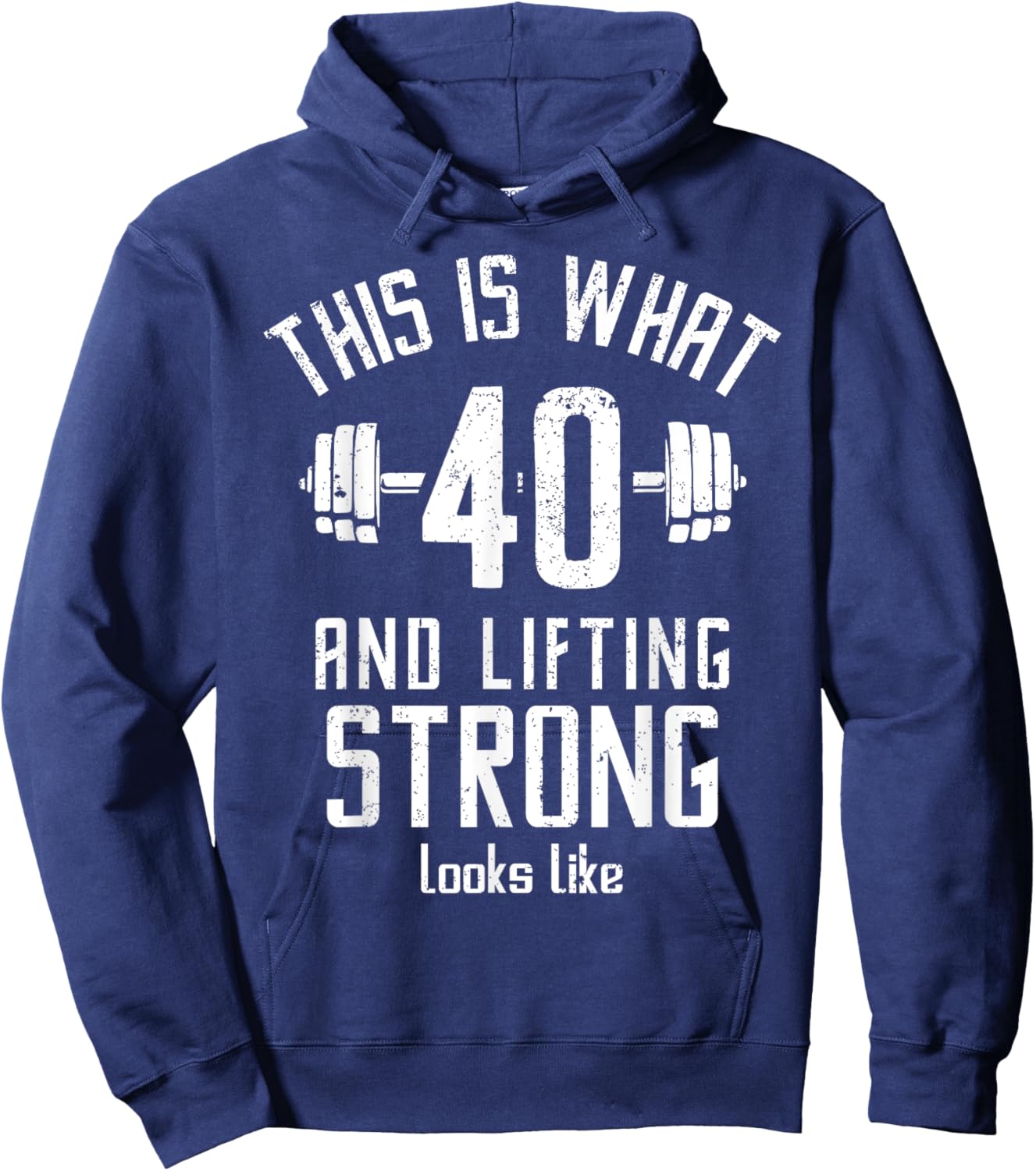Funny Weightlifter 40s Birthday 40 Years Old, Lifting Gym Hoodie - Hoodie | Navy