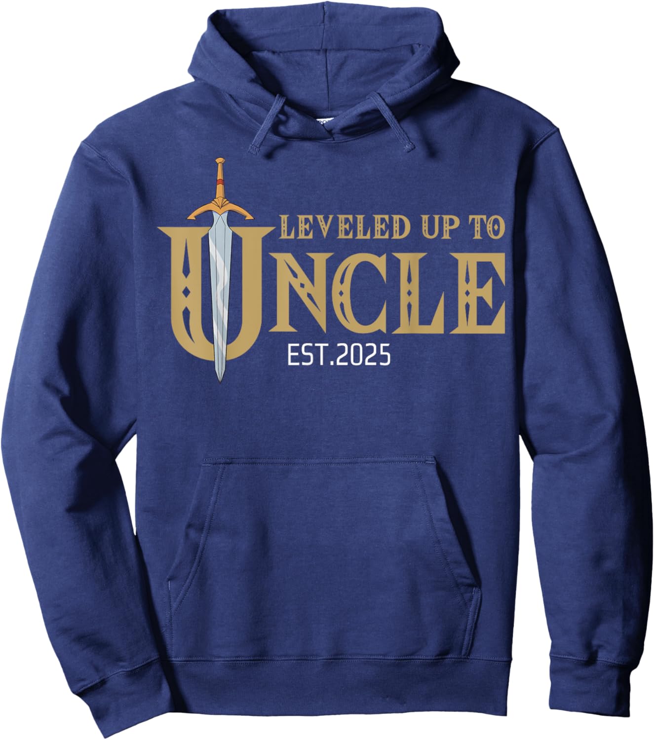 Leveled Up To Uncle Est 2025 Level Unlocked Uncle Gaming Hoodie - Hoodie | Navy