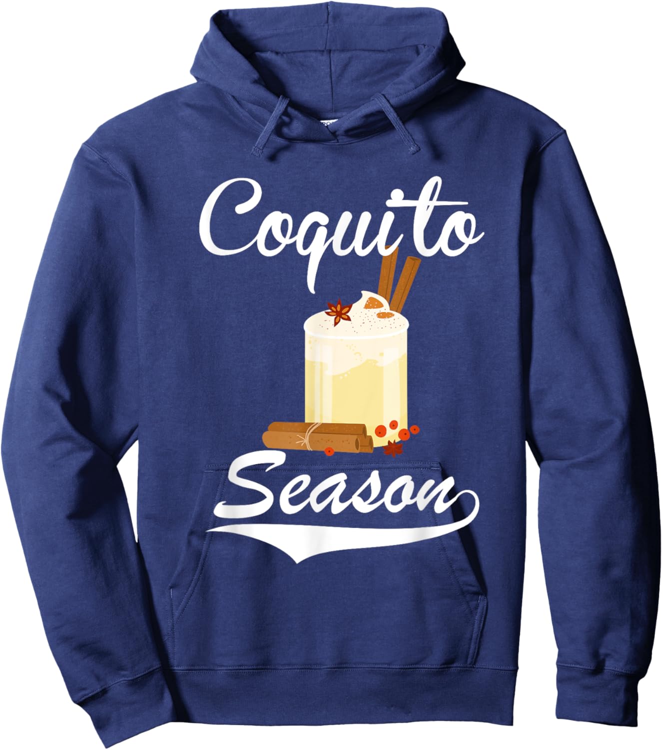 Funny Puerto Rican Christmas hispanic Coquito season Boricua Hoodie - Hoodie | Navy