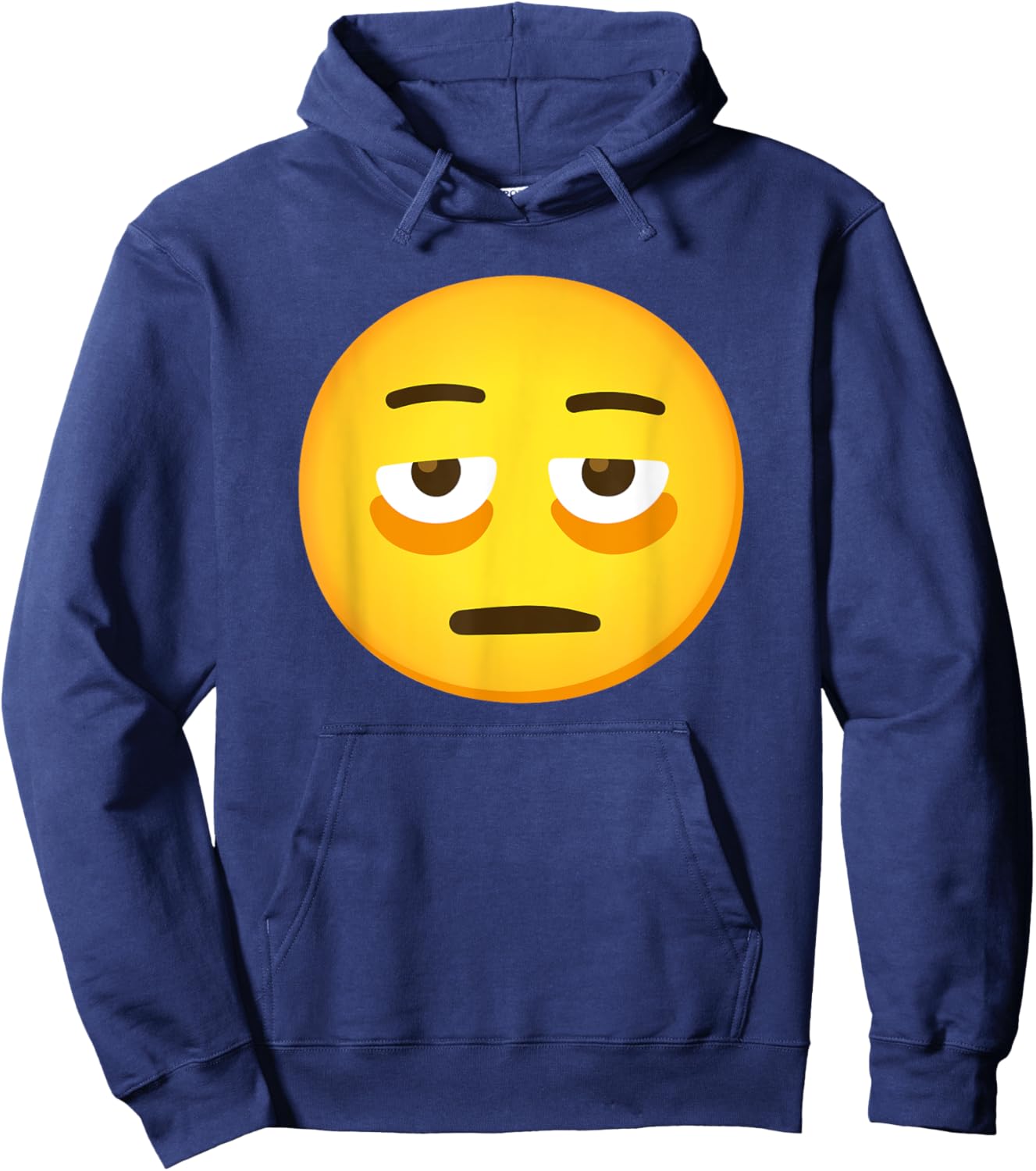 Emoticon Face with Bags Under Eyes Hoodie - Hoodie | Navy