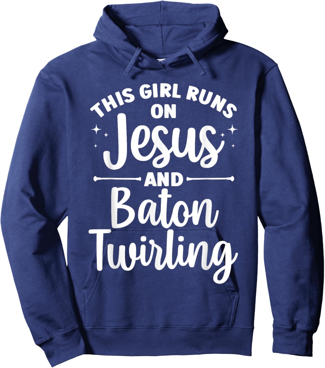 Baton Twirling Art Girls Color Guard Baton Twirler Hoodie - Hoodie | Navy