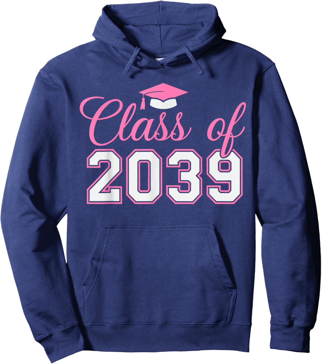 Preschool Class of 2039 Grow With Me Graduation 2039 pink Hoodie - Hoodie | Navy