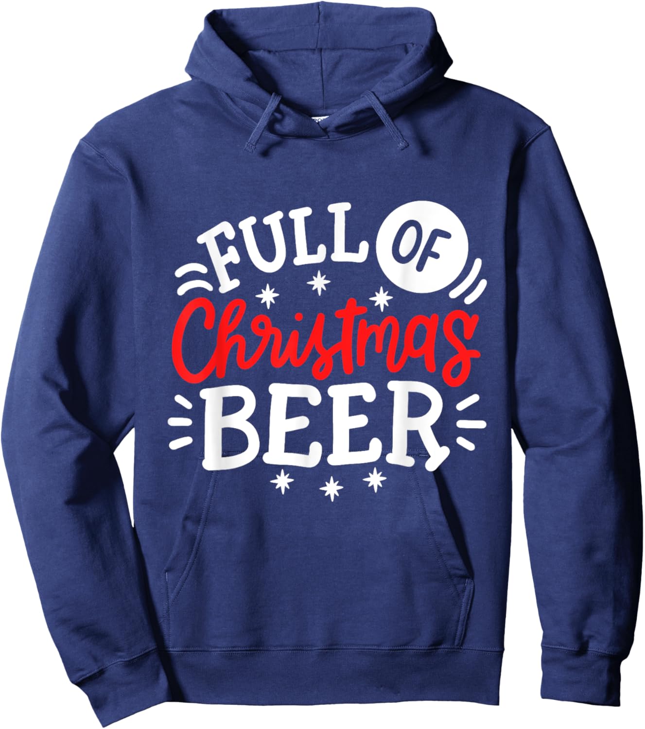 Full Of Christmas Beer Funny Matching Couples Xmas Outfit Hoodie - Hoodie | Navy