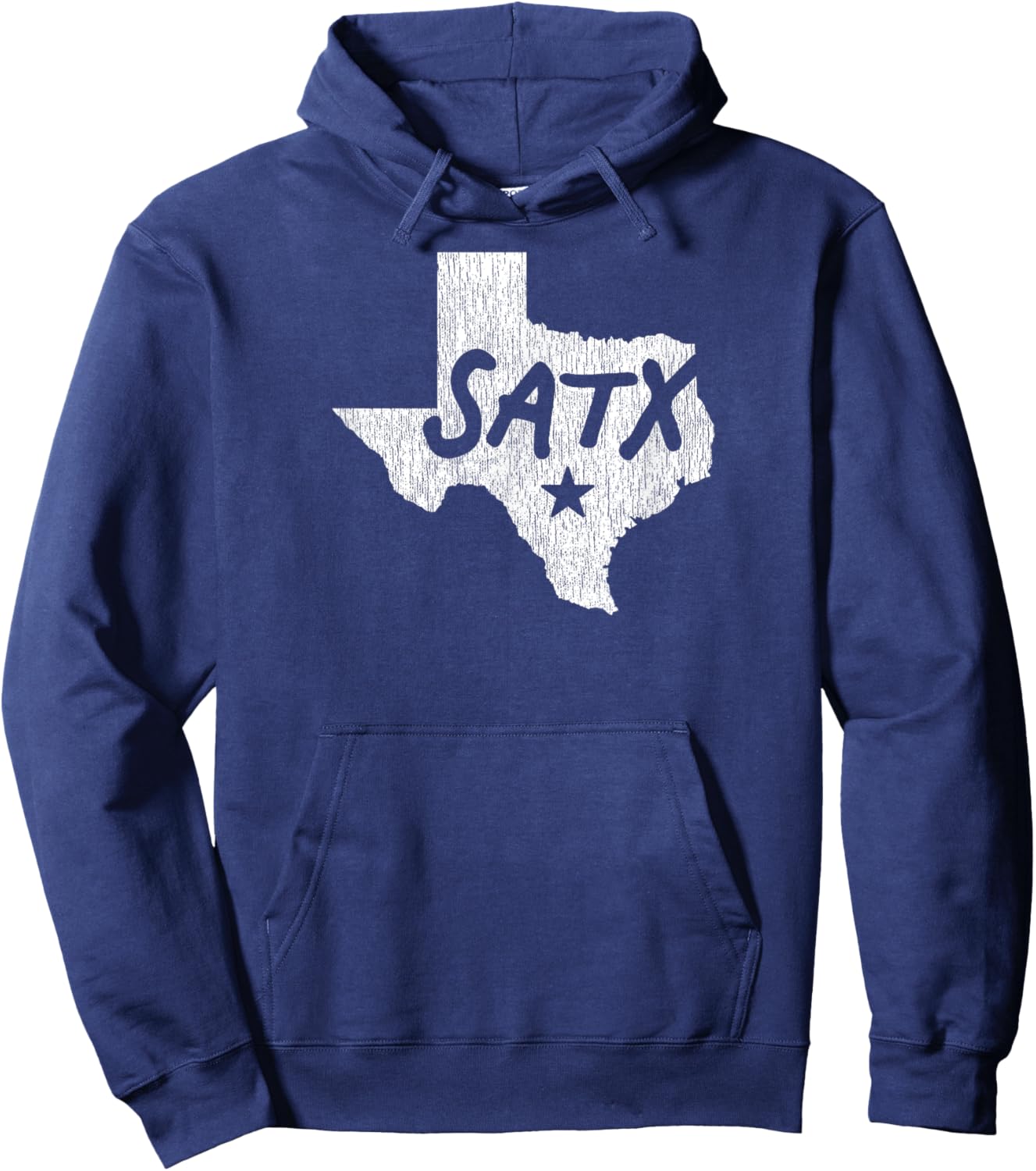 SATX San Antonio TX Design With Star And Details Hoodie - Hoodie | Navy
