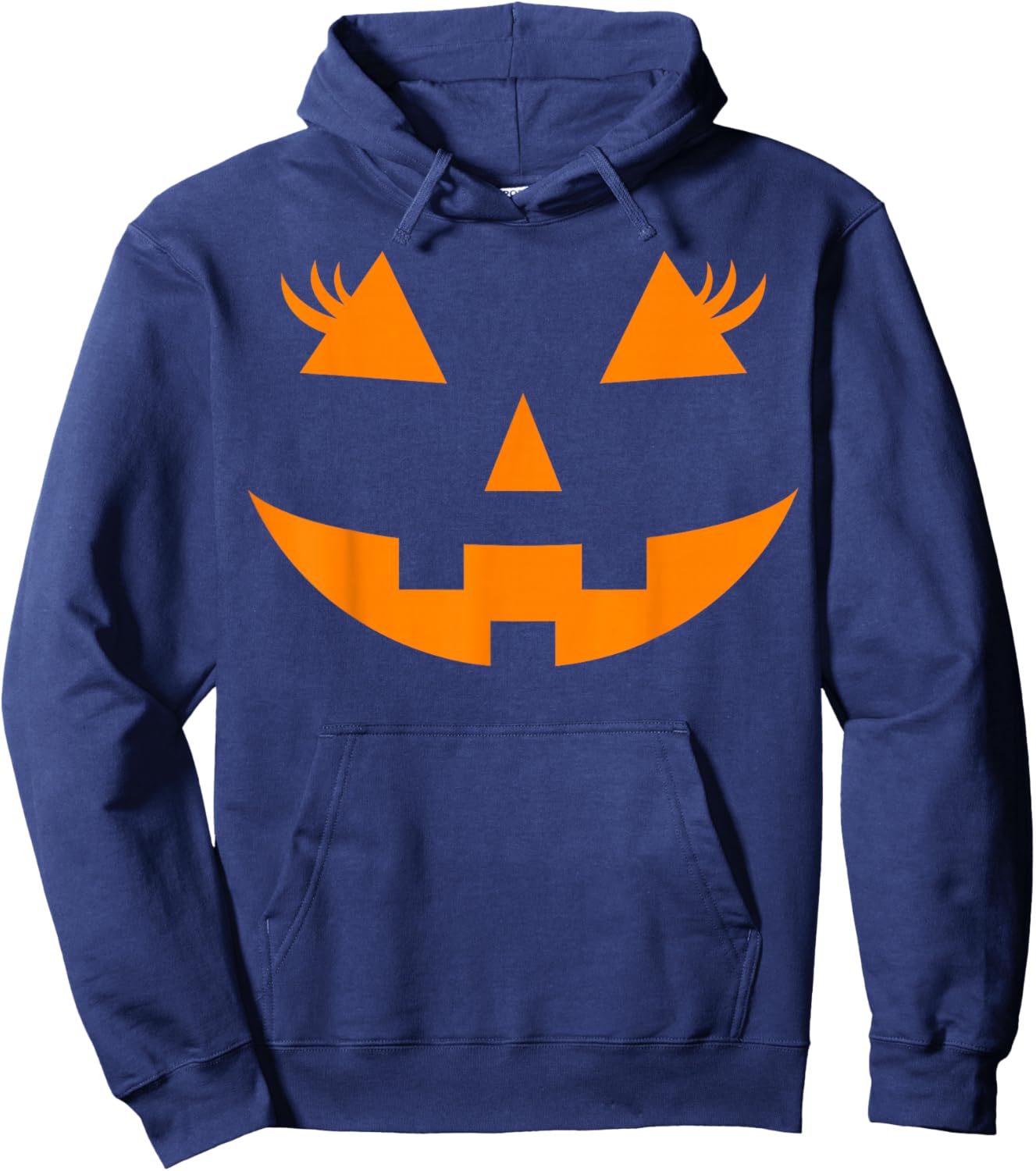 Jack O Lantern Face Pumpkin Halloween Costume Women Funny Hoodie - Hoodie | Navy