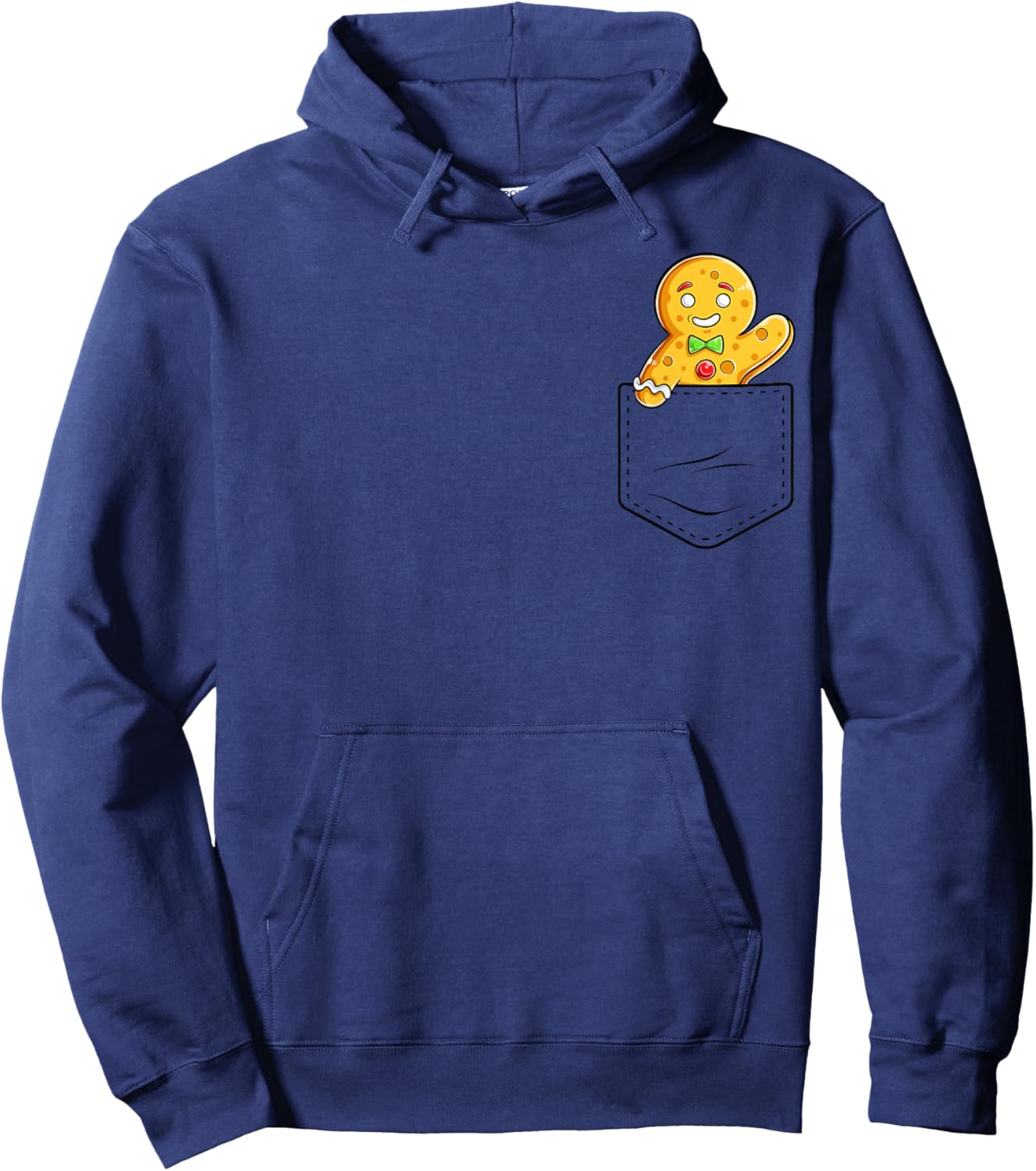 Gingerbread Man In Pocket Funny Christmas Cookie Boys Girls Hoodie - Hoodie | Navy