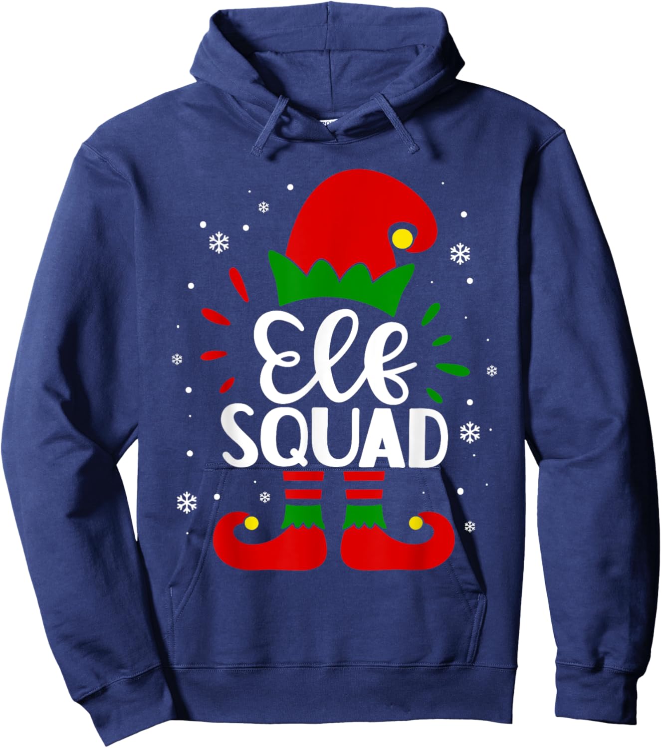 Elf Squad Funny Elf Family Christmas Matching Pajamas Xmas Hoodie - Hoodie | Navy