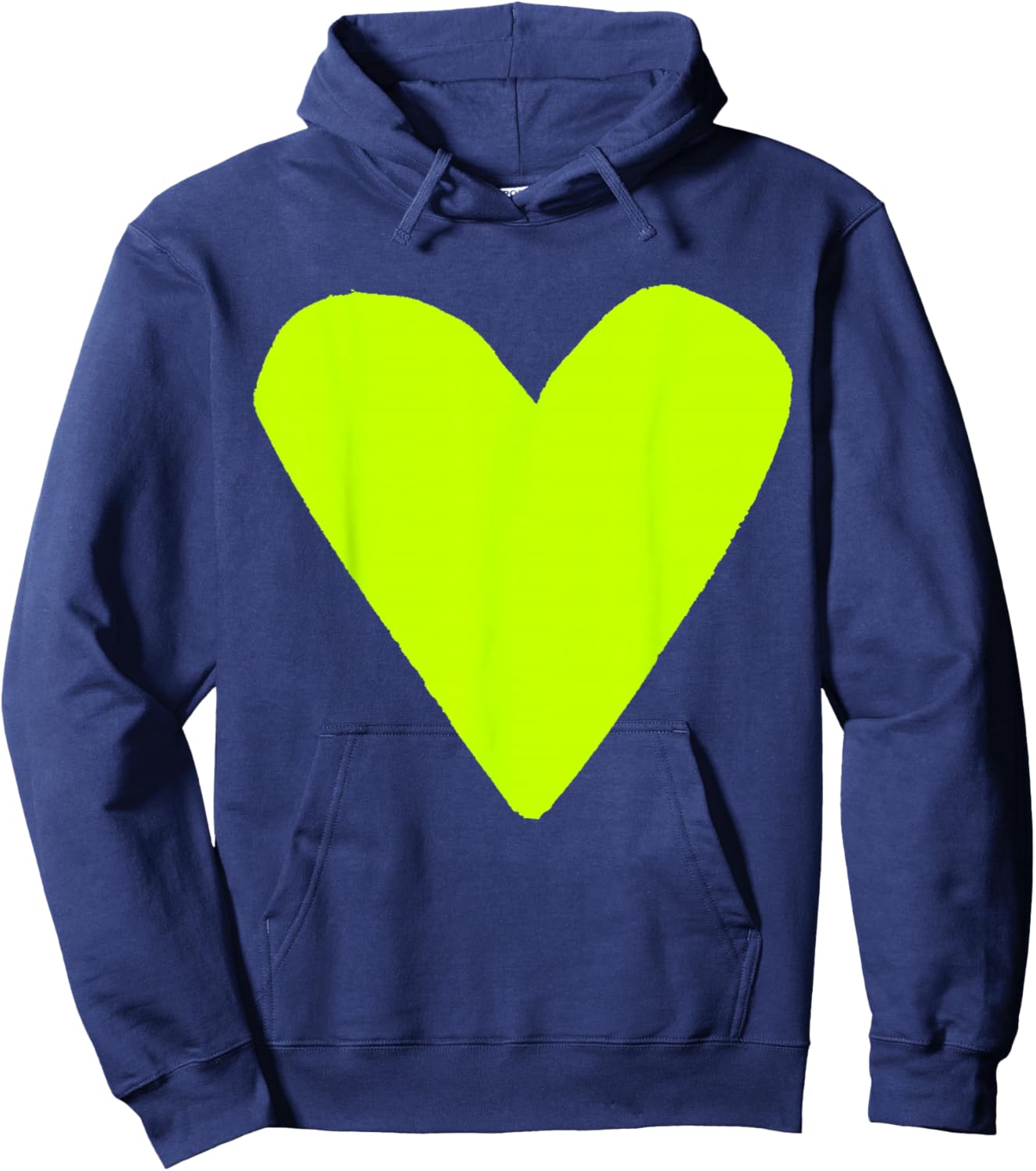 Cute Lime Green Heart Hoodie - Hoodie | Navy