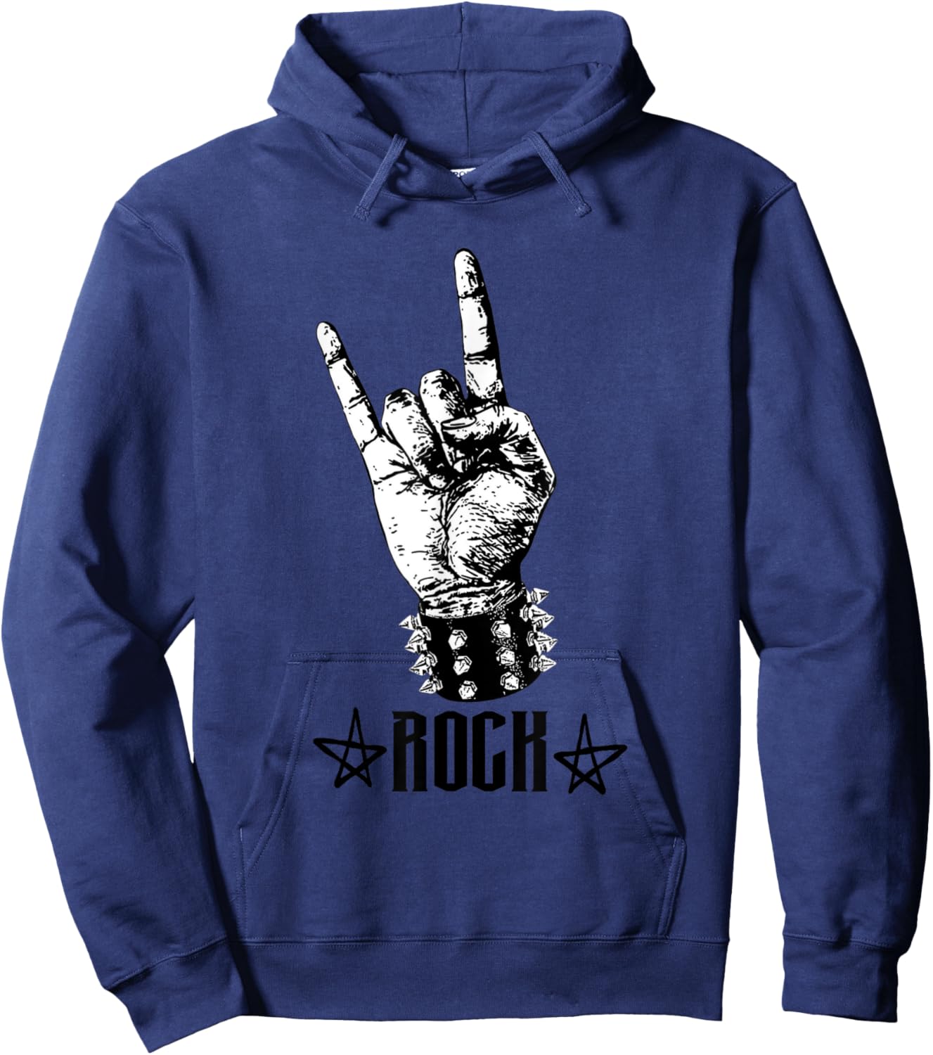Born To Be Rock Star - Cool Hand Horns Design Hoodie - Hoodie | Navy
