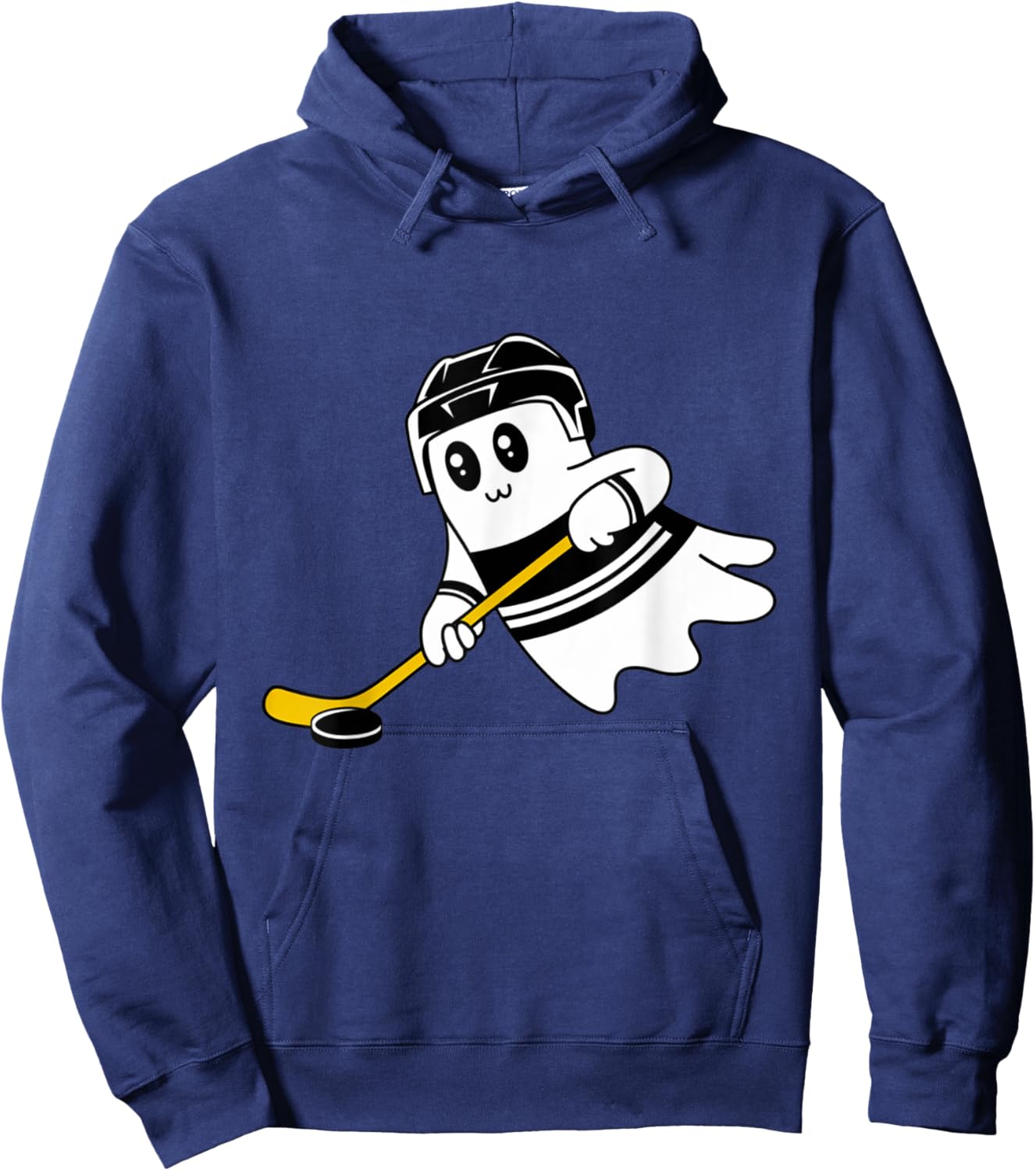 Ghost Playing Ice Hockey Halloween Costume Sports Men Boys Hoodie - Hoodie | Navy