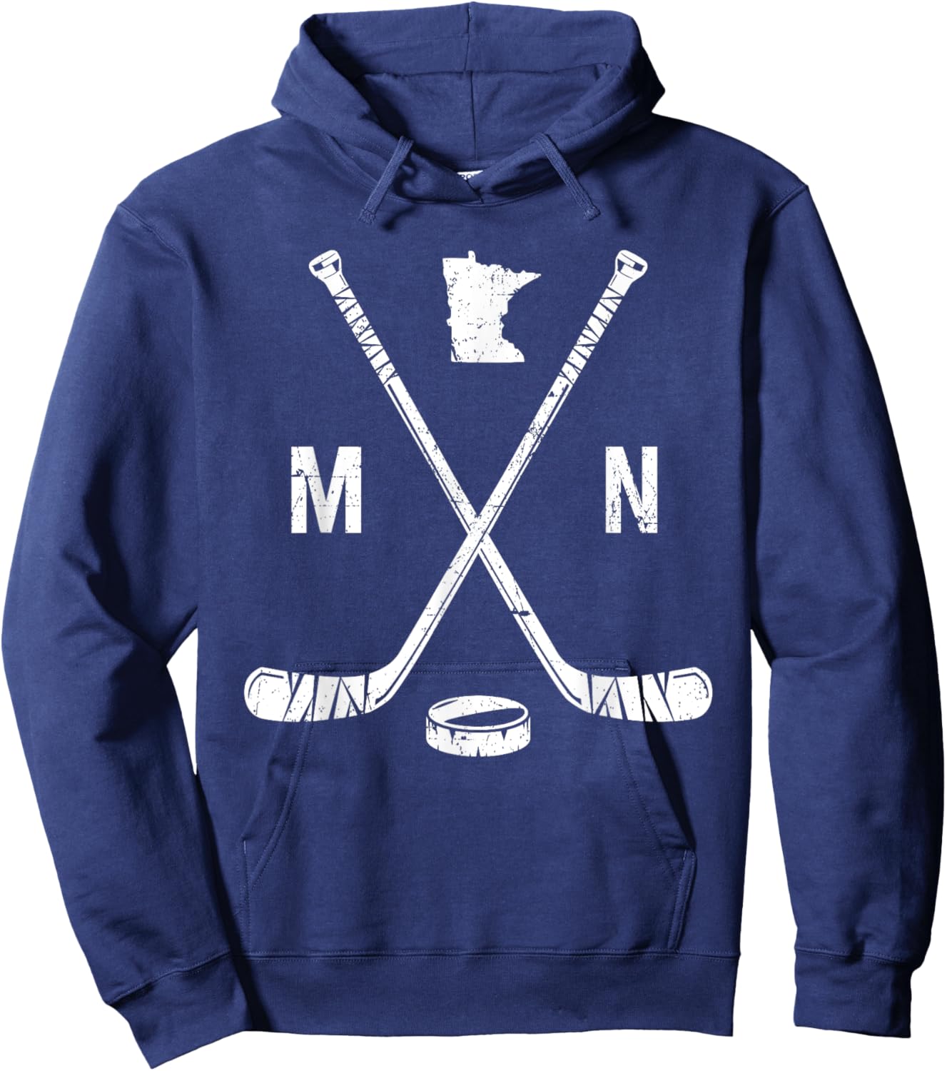 Minnesota MN Ice Hockey Sticks Sports Team Fan Hoodie - Hoodie | Navy