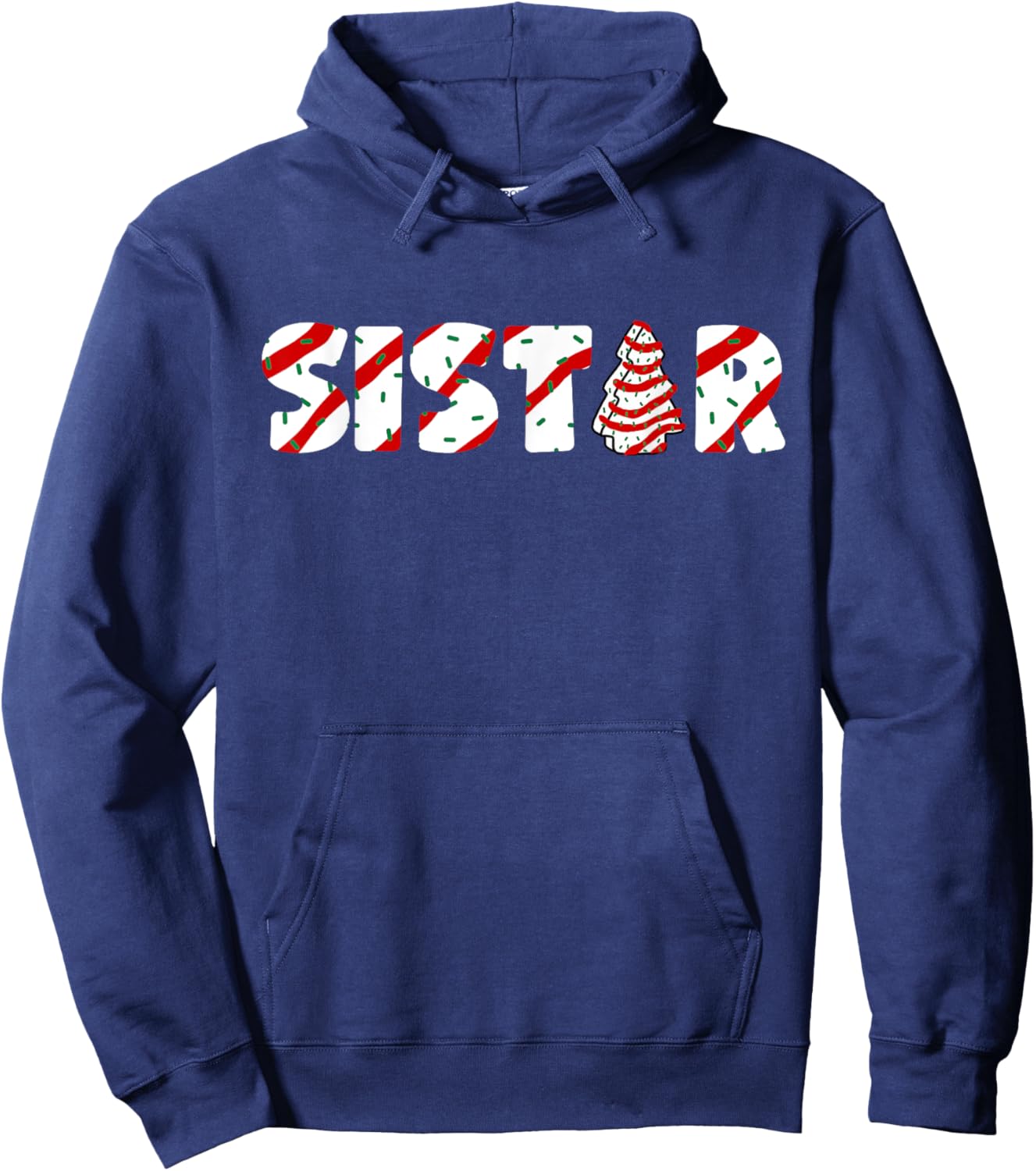 Christmas Tree Cake Matching Family Party Pajama Sister Hoodie - Hoodie | Navy