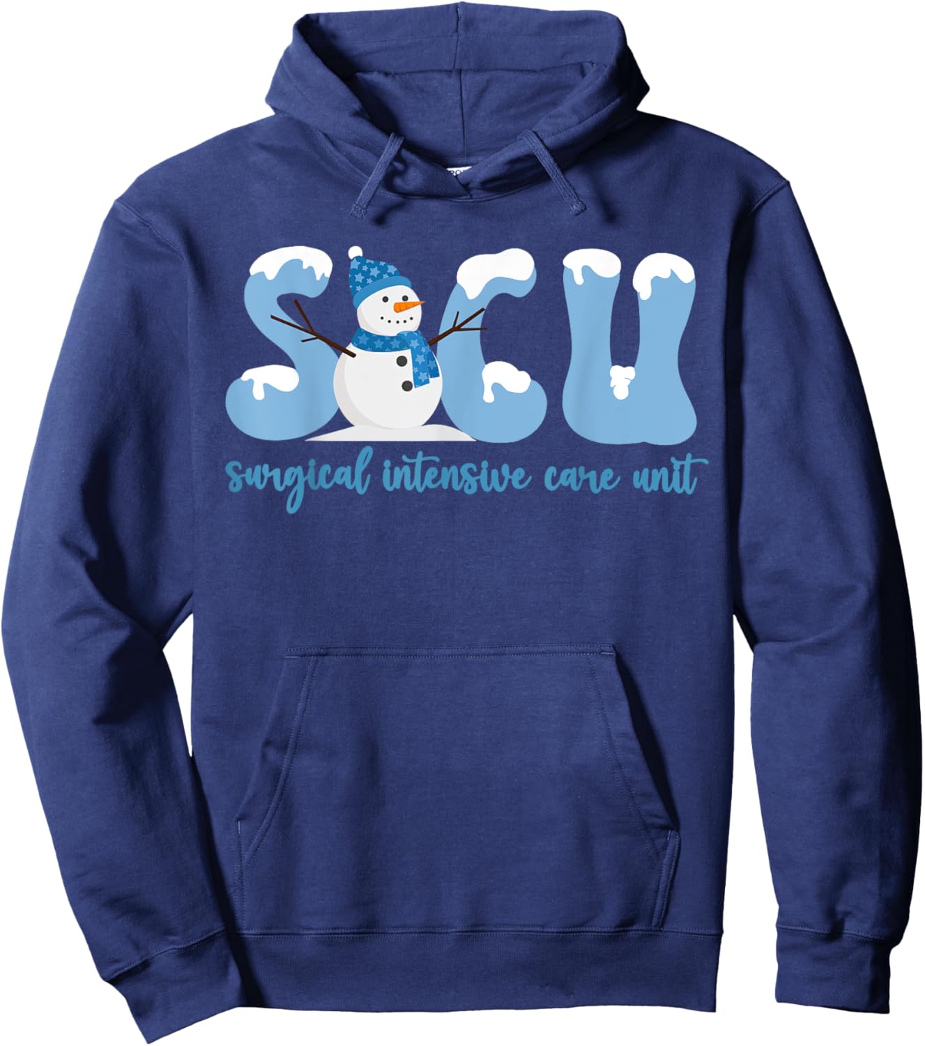 Winter SICU Surgery Intensive Care Unit Snowman Christmas Hoodie - Hoodie | Navy