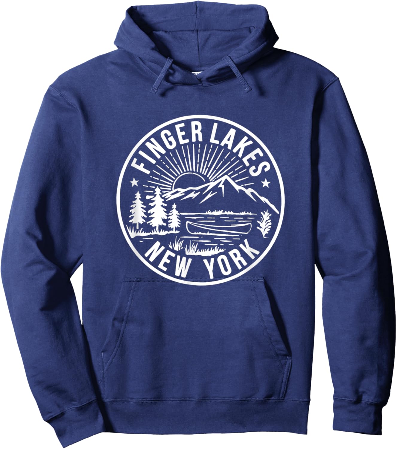 Finger Lakes New York Vintage Lake Life Hoodie - Hoodie | Navy