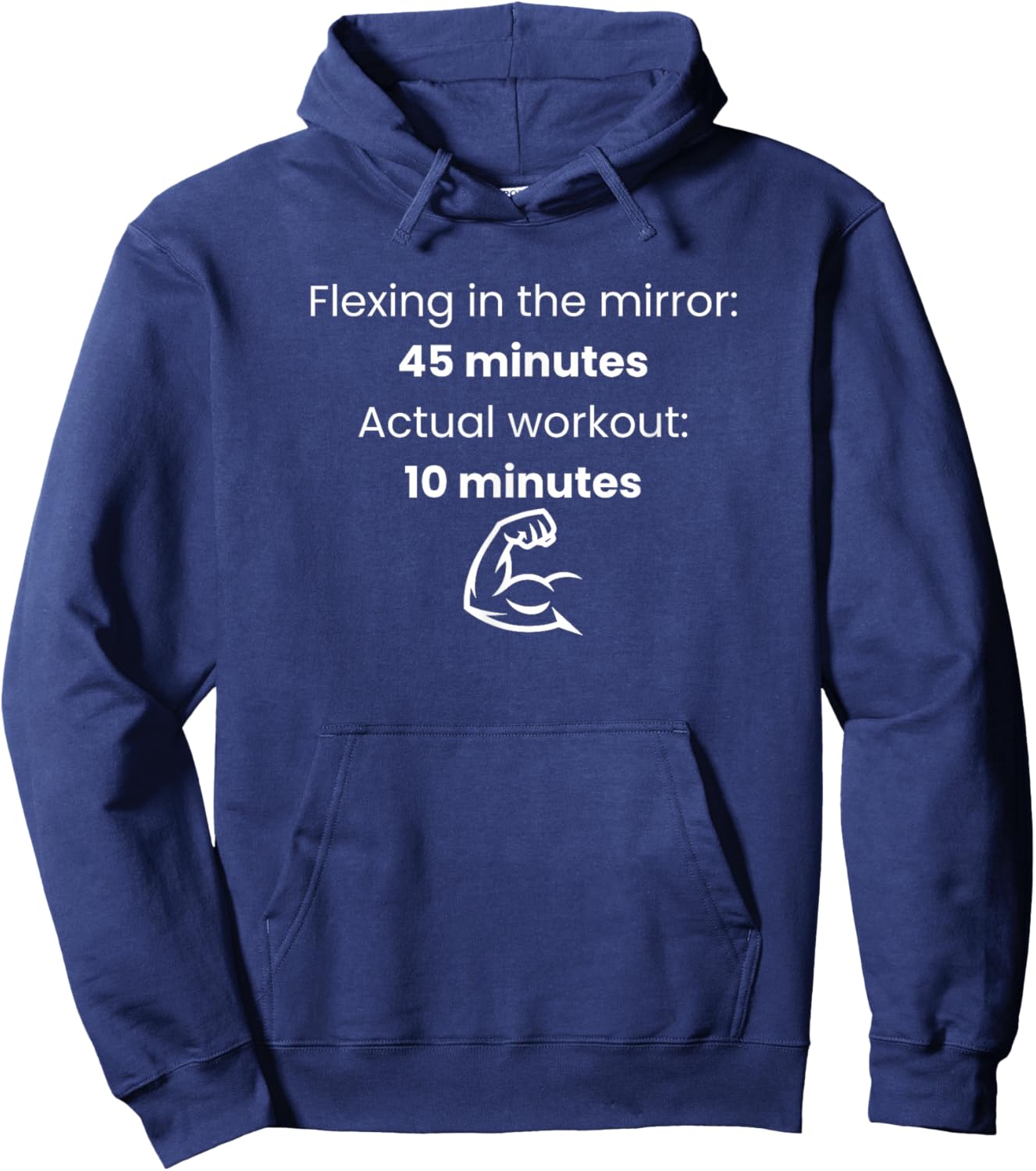 Flexing in The Mirror 45 Minutes Actual Workout 10 Funny Gym T-Shirt - Hoodie | Navy