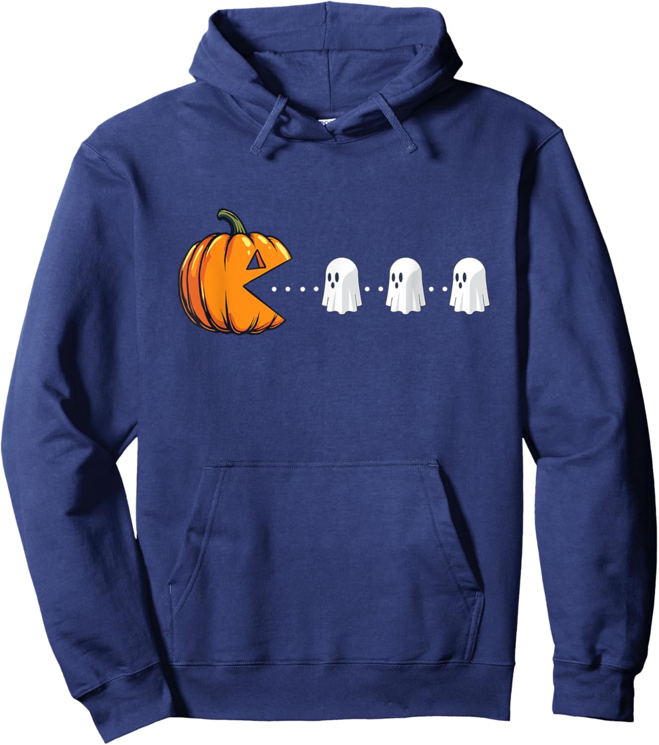 Pumpkin Eating Ghosts - Spooky Witch Halloween Ghoul Hoodie - Hoodie | Navy