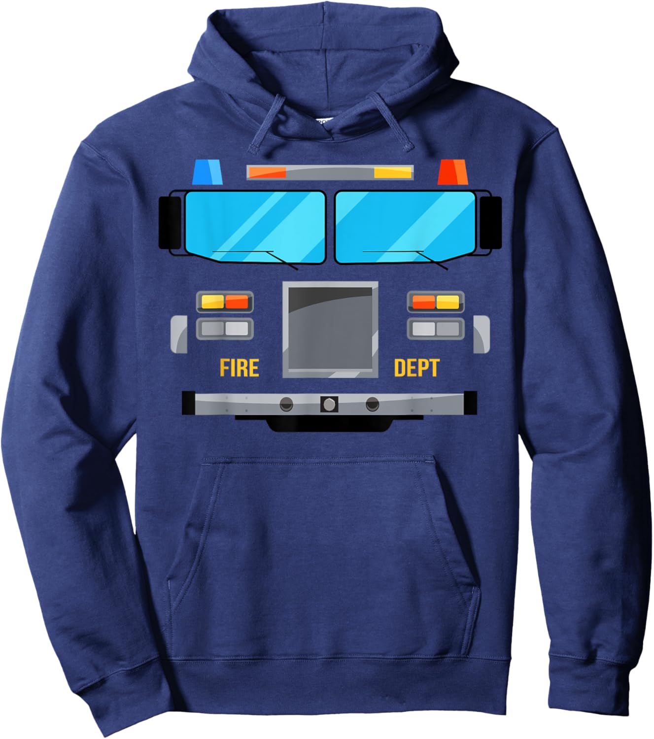 Red Fire Truck DIY Costume Cosplay Happy Halloween Kids Boys Hoodie - Hoodie | Navy