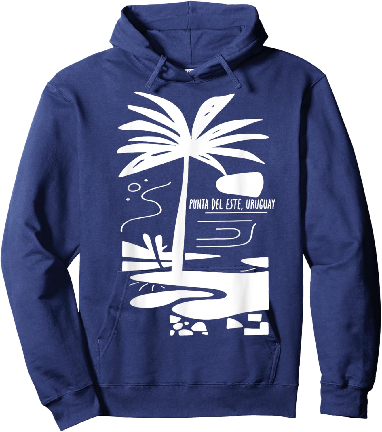 Punta del Este Uruguay Minimalist Beach Scene Hoodie - Hoodie | Navy