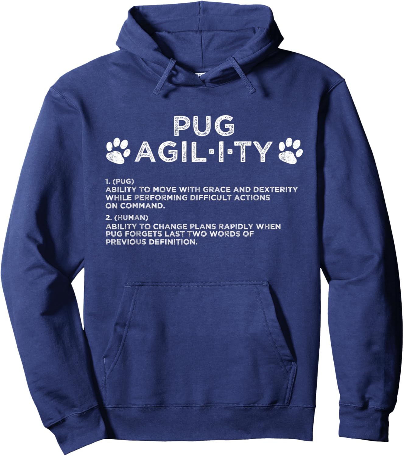Funny Pug Dog Agility Training Women Kids Hoodie - Hoodie | Navy