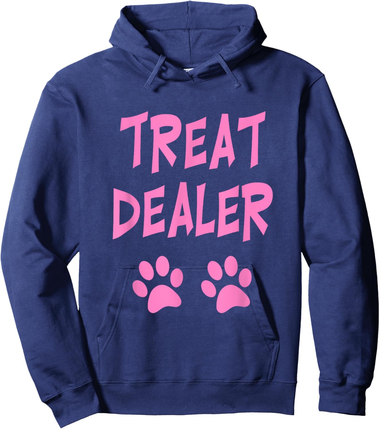 Redds Threads -Adults Paw - Black, Small - Modern, Letter Print - Dog Lovers Hoodie - Hoodie | Navy