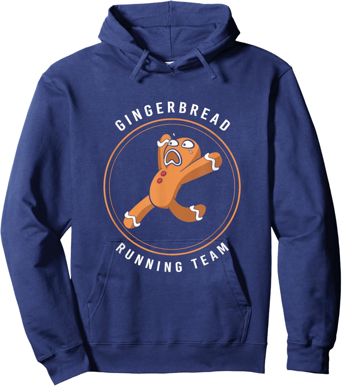 Gingerbread Christmas Cookie Running Team Hoodie - Hoodie | Navy