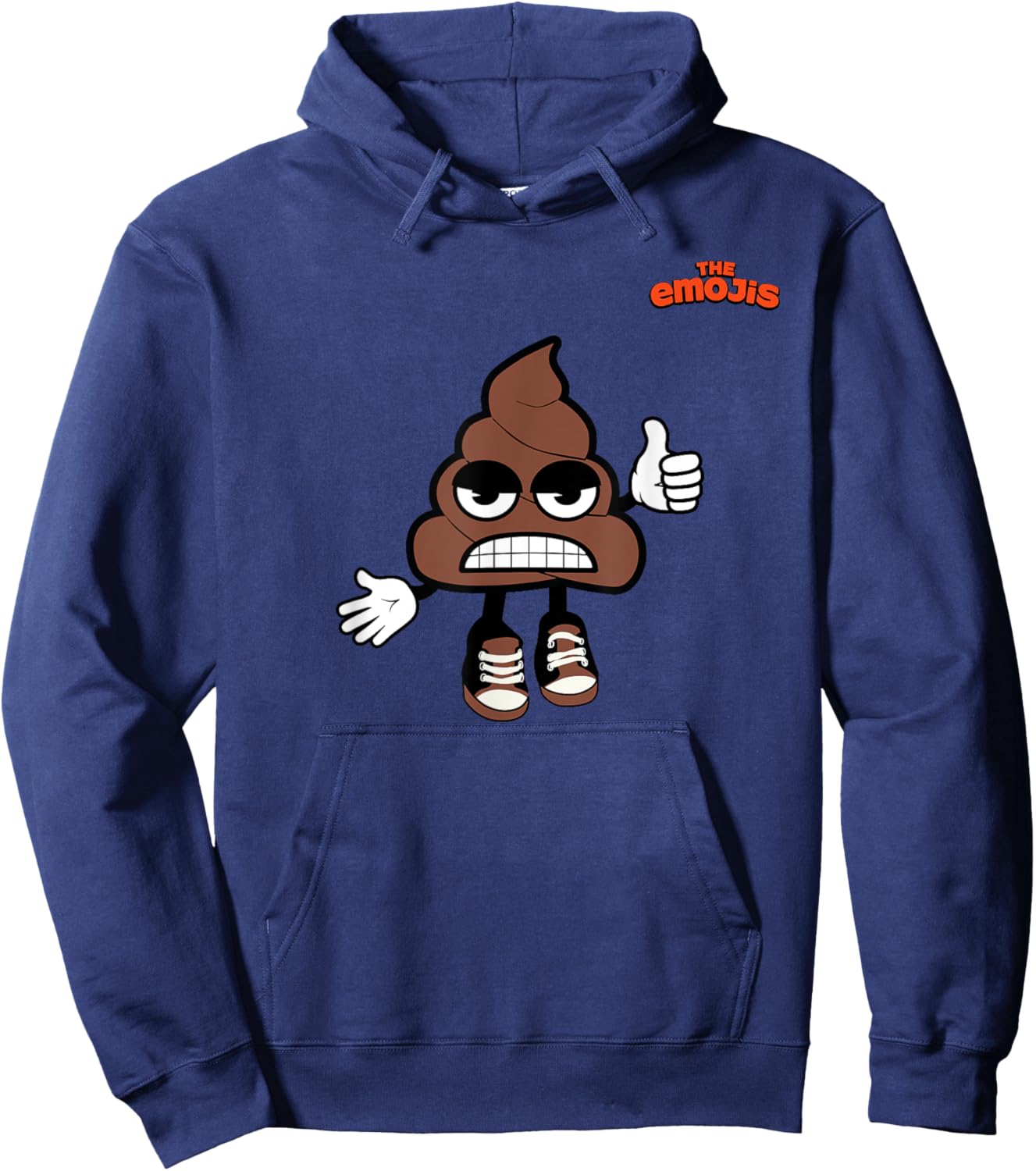Emoji Big Eyebrows Angry Sad Poo Thumb Up Hoodie - Hoodie | Navy