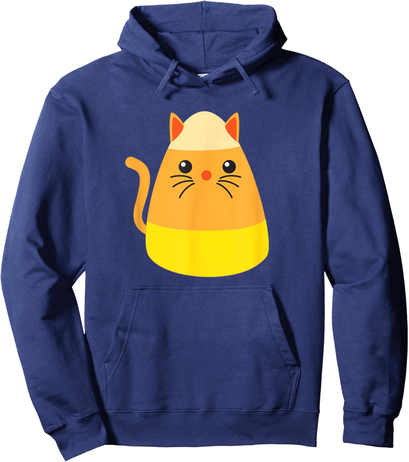 Candy Corn Cat Costume Halloween Kids Cat Candy Corn Hoodie - Hoodie | Navy