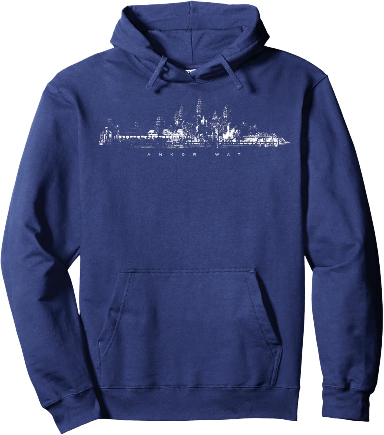 ANKOR WAT black and white Hoodie - Hoodie | Navy