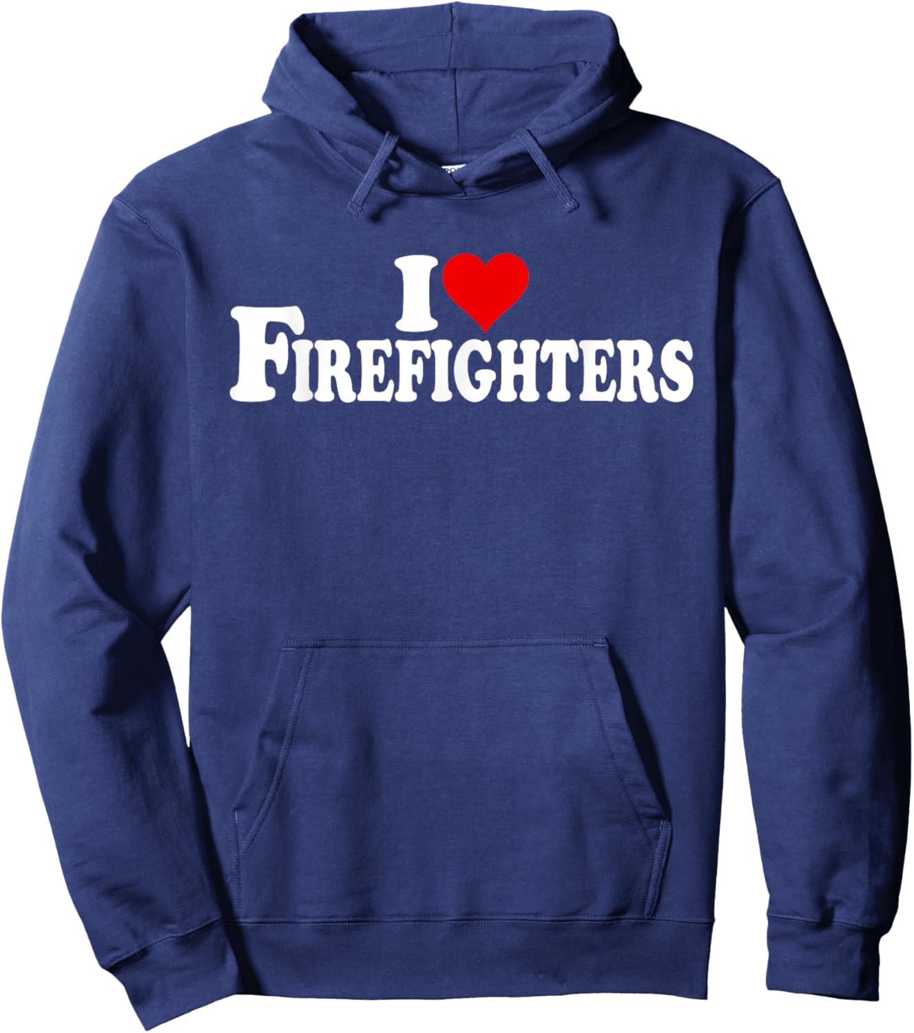 I Love Heart Firefighters Firemen Fire Department Hoodie - Hoodie | Navy