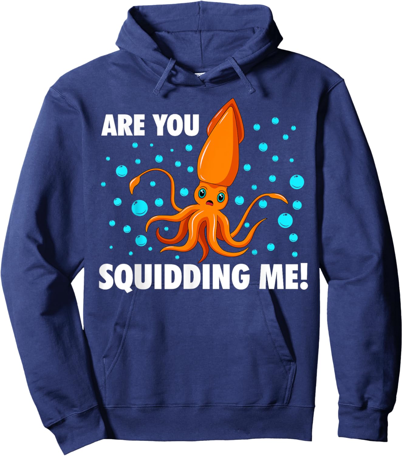 Best Squid Art For Kids Men Women Adult Octopus Lover Squid Hoodie - Hoodie | Navy