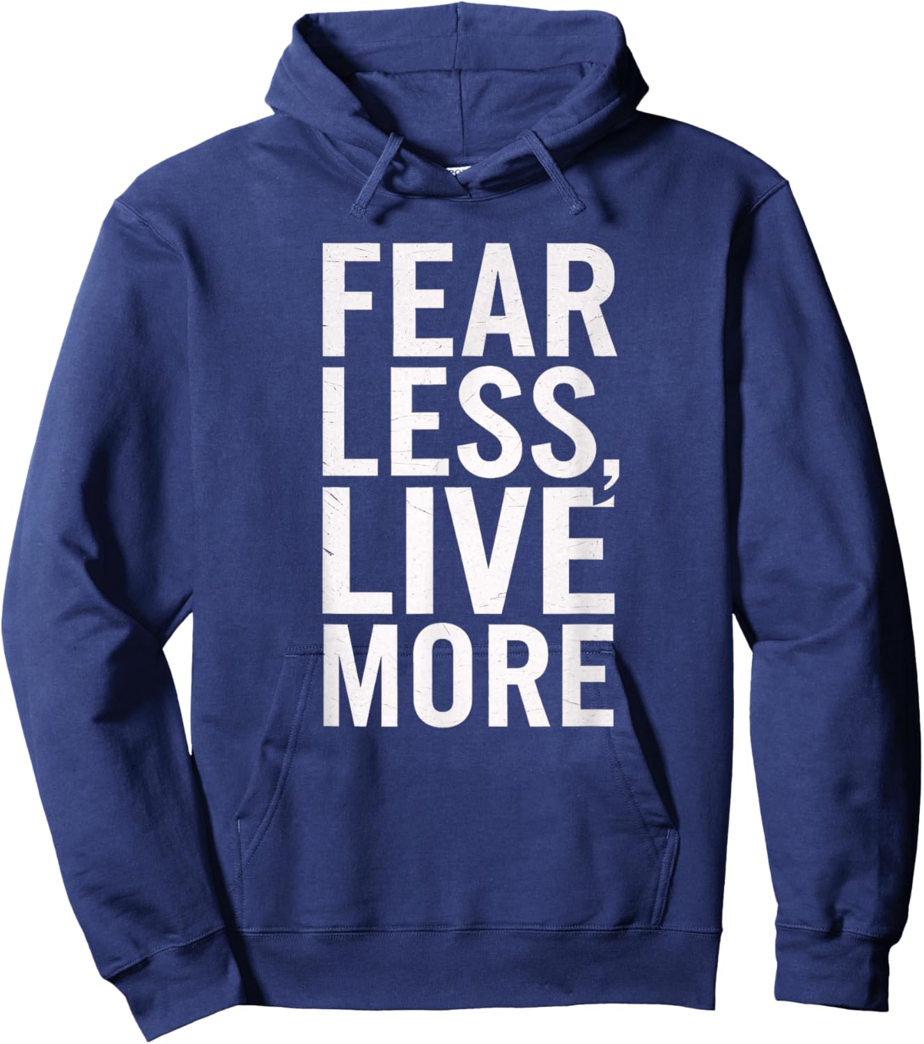 Fear Less Live More Motivational Inspirational Men Women Hoodie - Hoodie | Navy