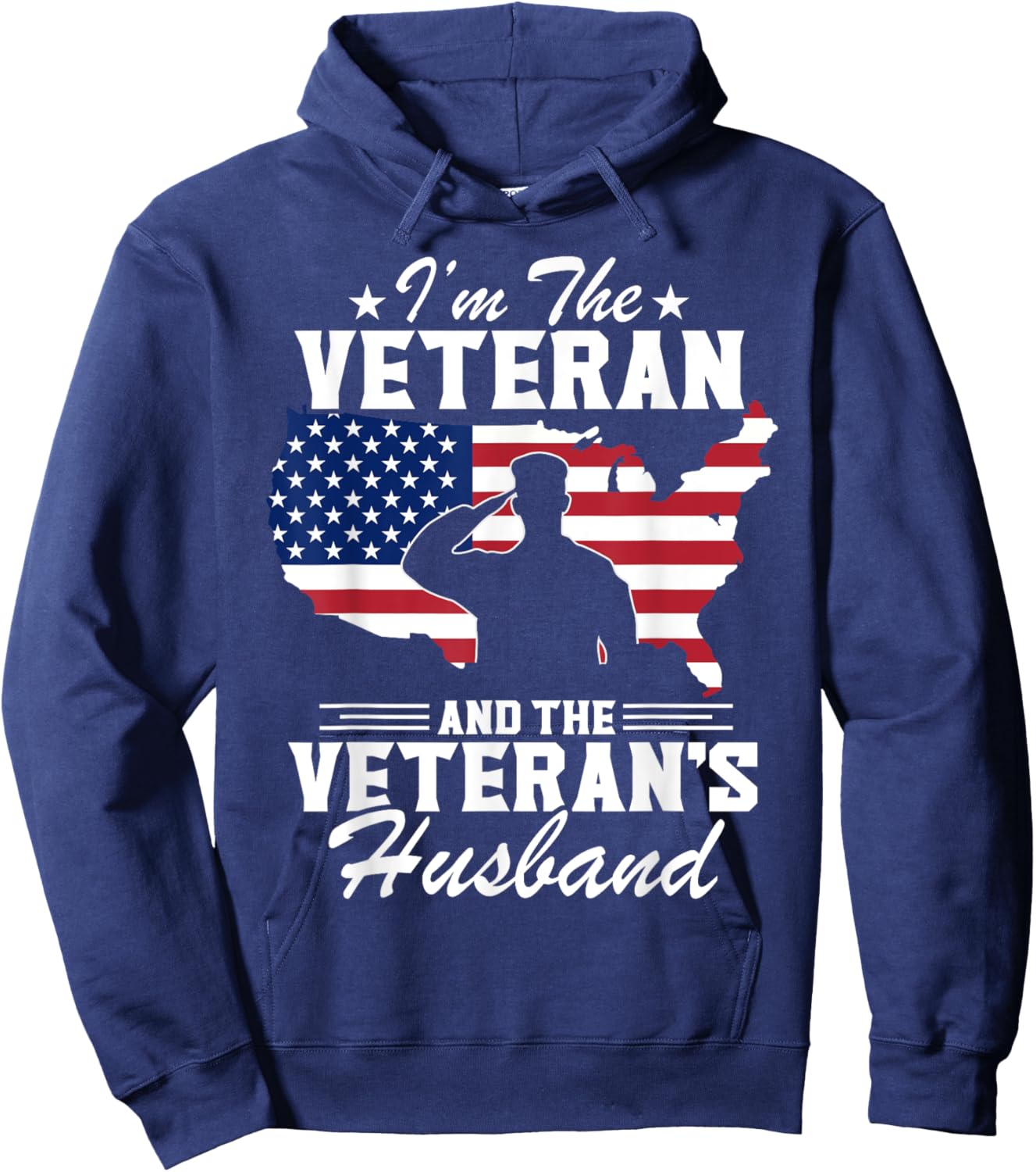 I'm Veteran And The Veteran's Husband Patriotic Veterans Day Hoodie - Hoodie | Navy