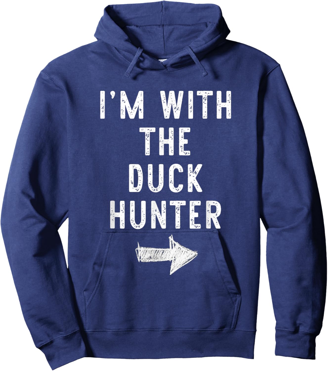 I'm With The Duck Hunter Costume Halloween Matching Couple Hoodie - Hoodie | Navy