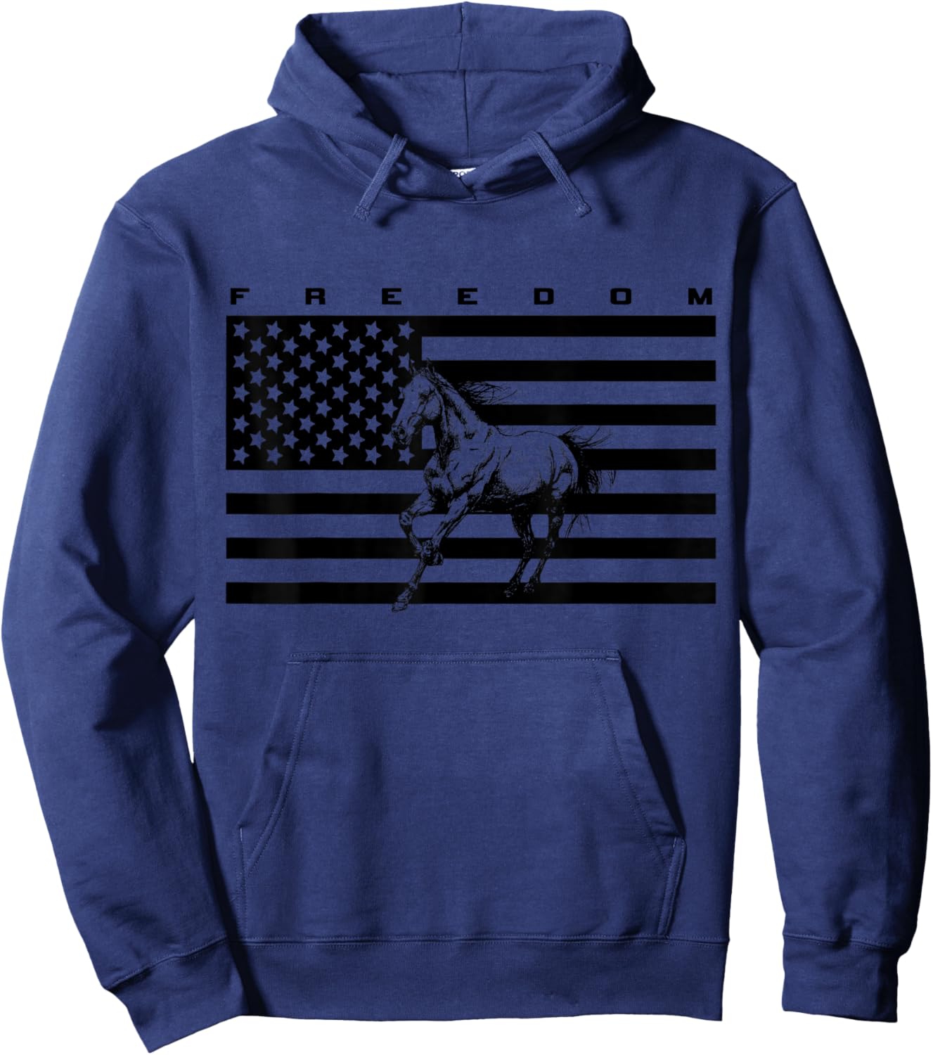 American Flag Horseback Riding Apparel - Horse Hoodie - Hoodie | Navy