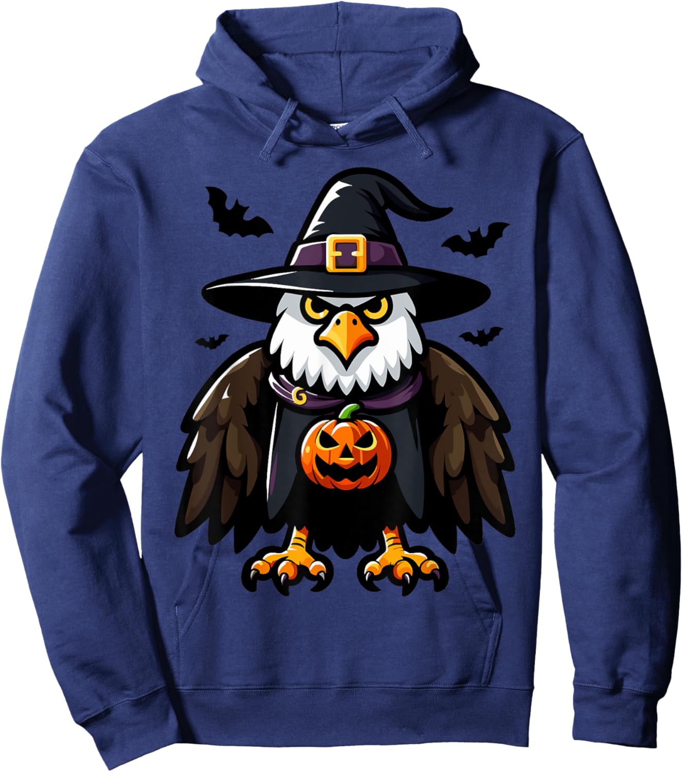 Scary Halloween Eagle Witch Hat Costume Spooky Season Hoodie - Hoodie | Navy