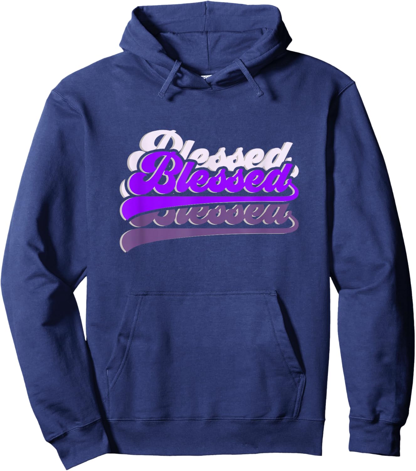 Purple Graphic So So Blessed Purple Graphic Hoodie - Hoodie | Navy