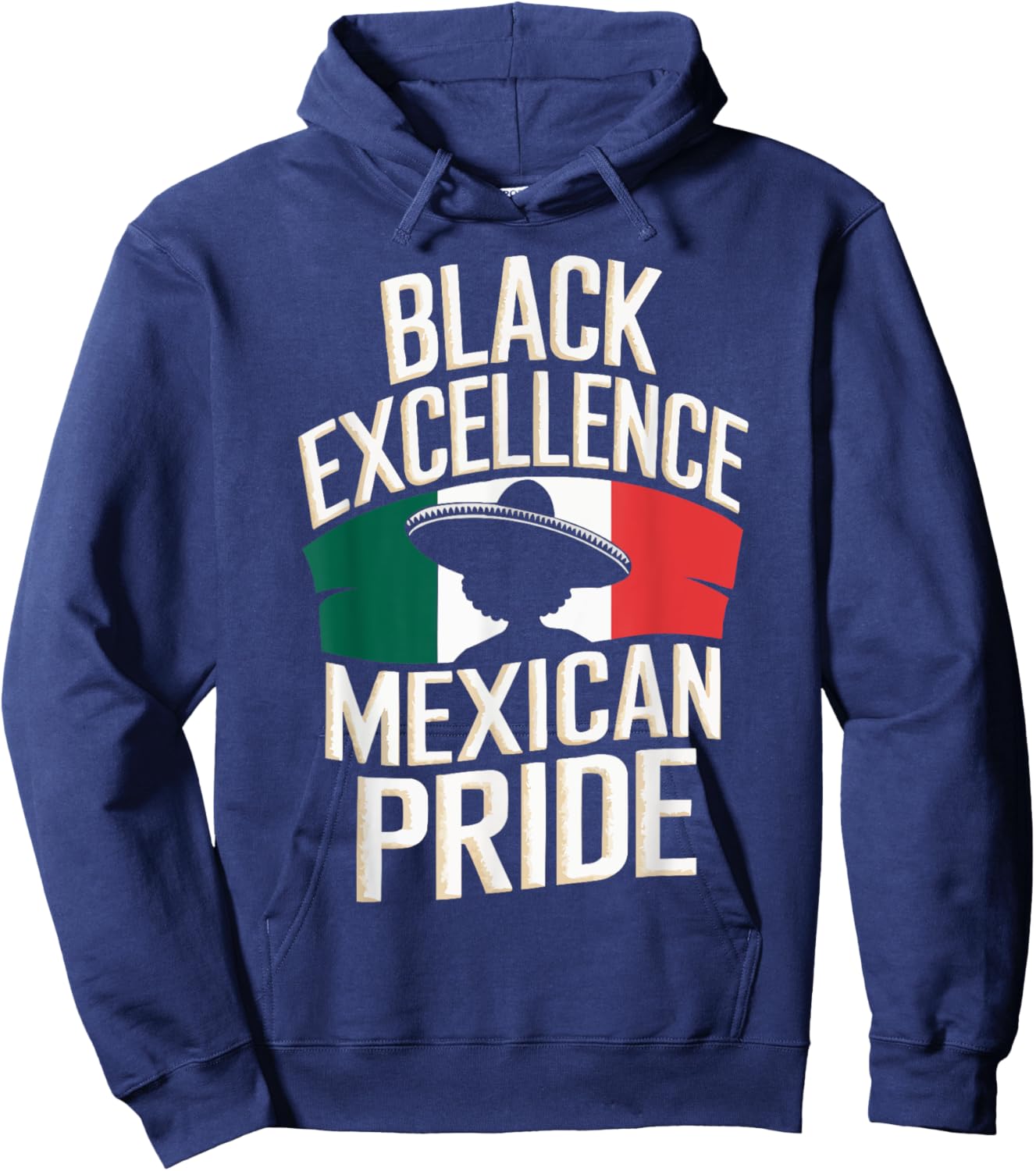 Half Mexican Half African American USA Flag Black America Hoodie - Hoodie | Navy