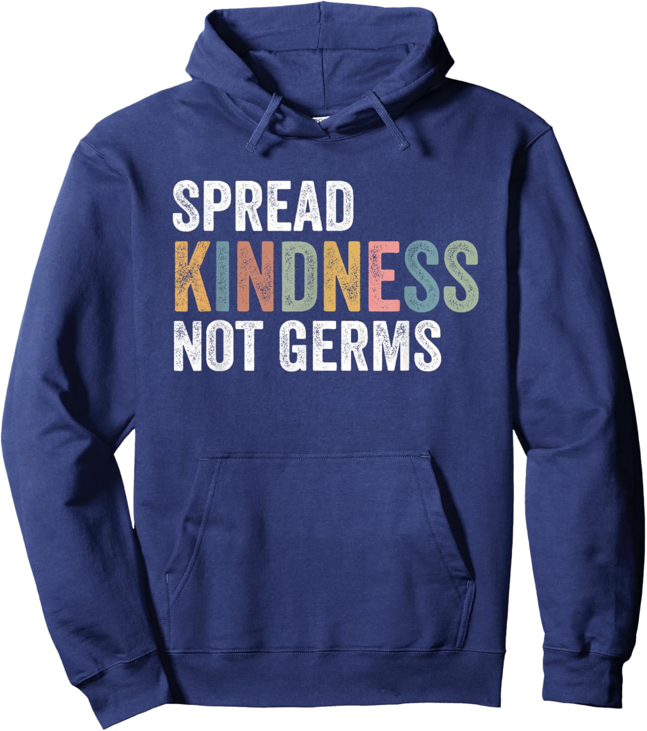 Groovy vintage Spread Kindness Not Germs Hoodie - Hoodie | Navy