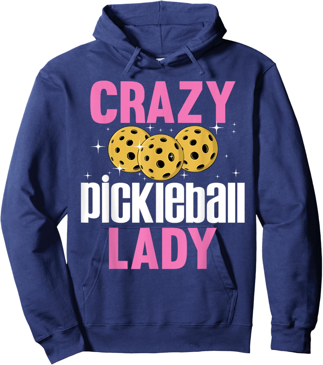 Unique Pickleball Design Girls Pickle Ball Player Hoodie - Hoodie | Navy