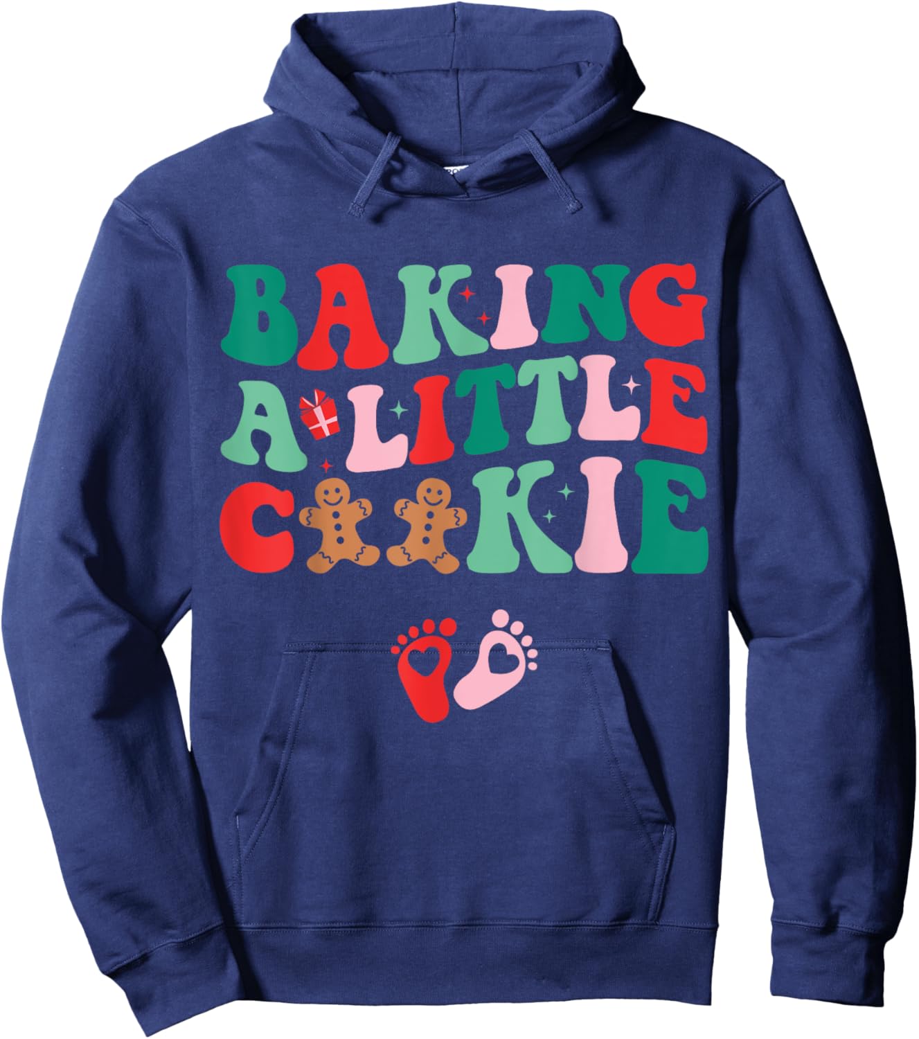 Baking A Little Cookie Cute Christmas Pregnancy Announcement Hoodie - Hoodie | Navy