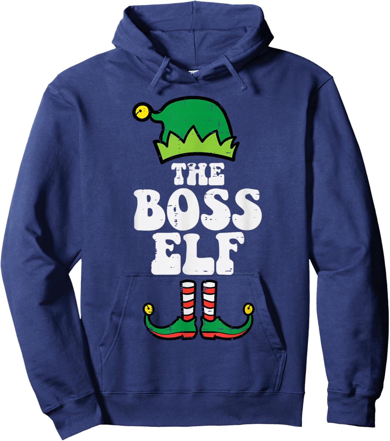 Christmas Boss Elf Xmas Family Group Matching Men Women Kids Hoodie - Hoodie | Navy