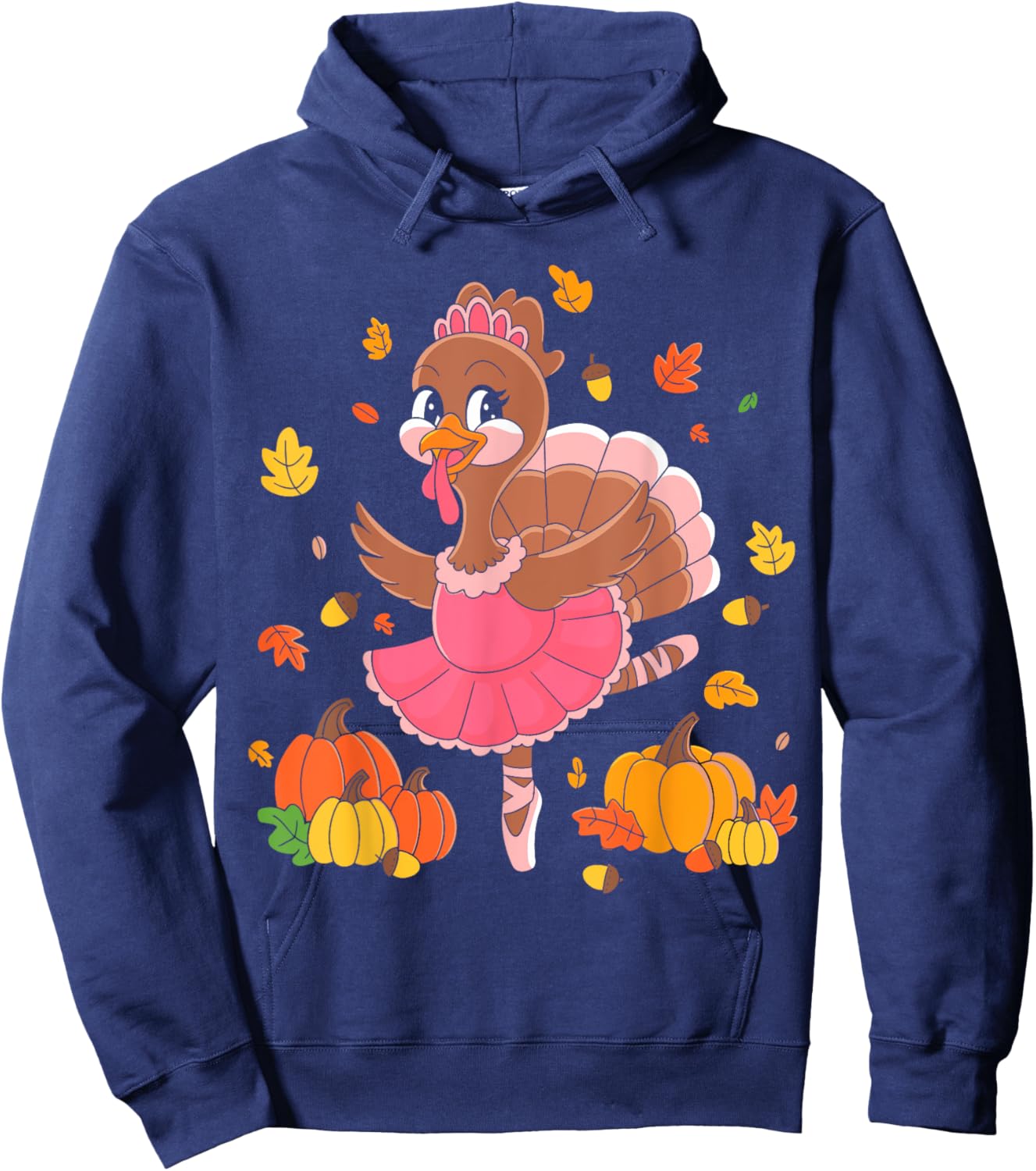 Turkey Dancing Ballet Lover Dancer Thanksgiving For Girls Hoodie - Hoodie | Navy