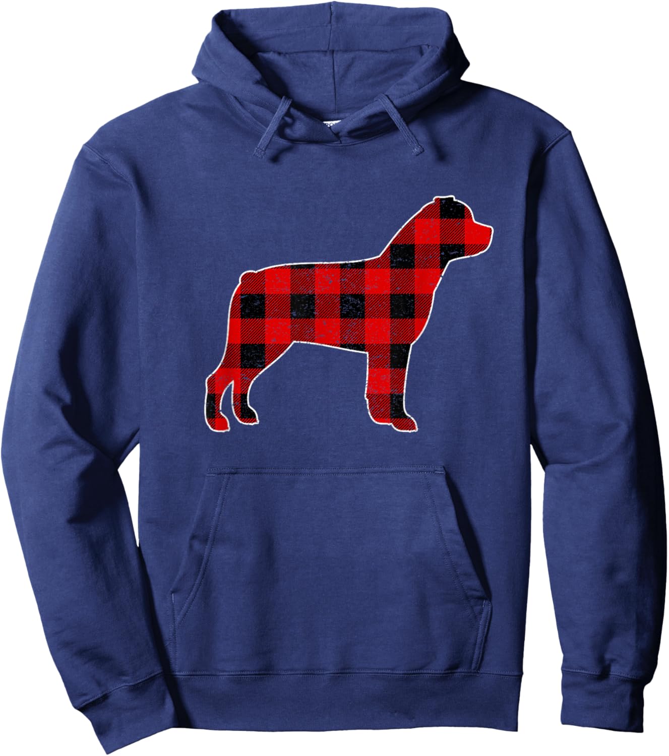 Christmas Rottweiler Pajama Pj, Christmas Dog Buffalo Plaid Women Kids Hoodie - Hoodie | Navy