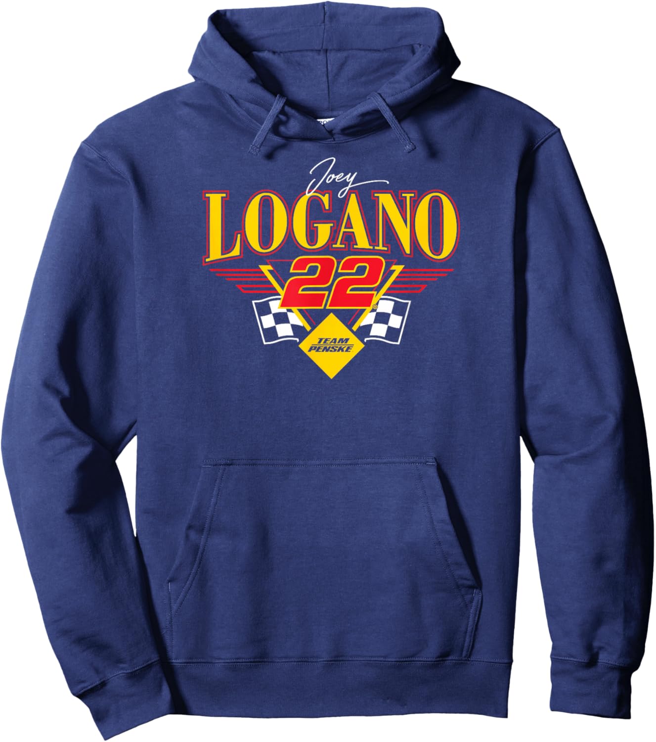 NASCAR - Joey Logano 22 Team Penske Triangle Wings Black Hoodie - Hoodie | Navy