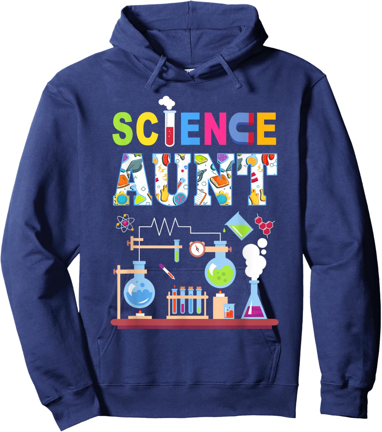 Science Aunt Family Science Birthday Party Matching Hoodie - Hoodie | Navy