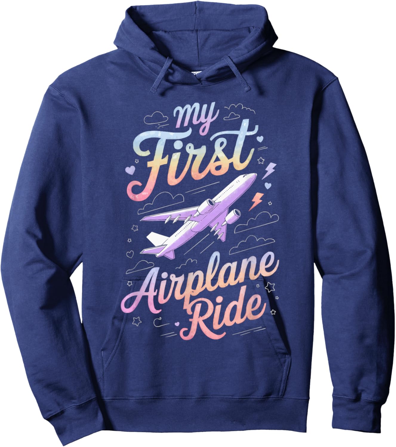 My First Plane Ride First Time Flyer Travel Airplane Hoodie - Hoodie | Navy