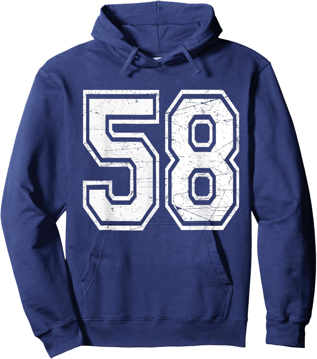 Number 58 Varsity Sports Team Jersey 58th Birthday Hoodie - Hoodie | Navy