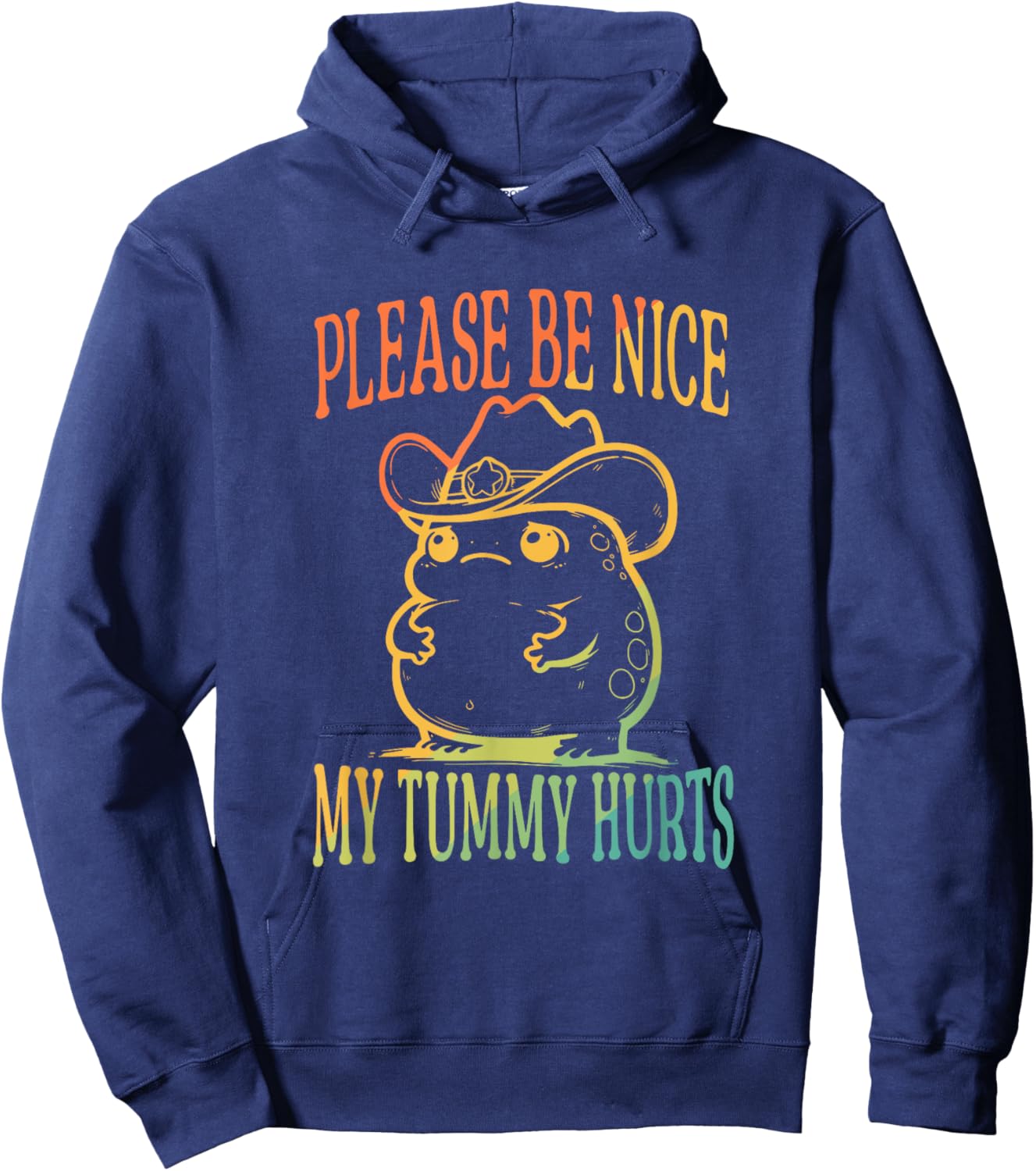 Please Be Nice My Tummy Hurts Vintage Design Hoodie - Hoodie | Navy