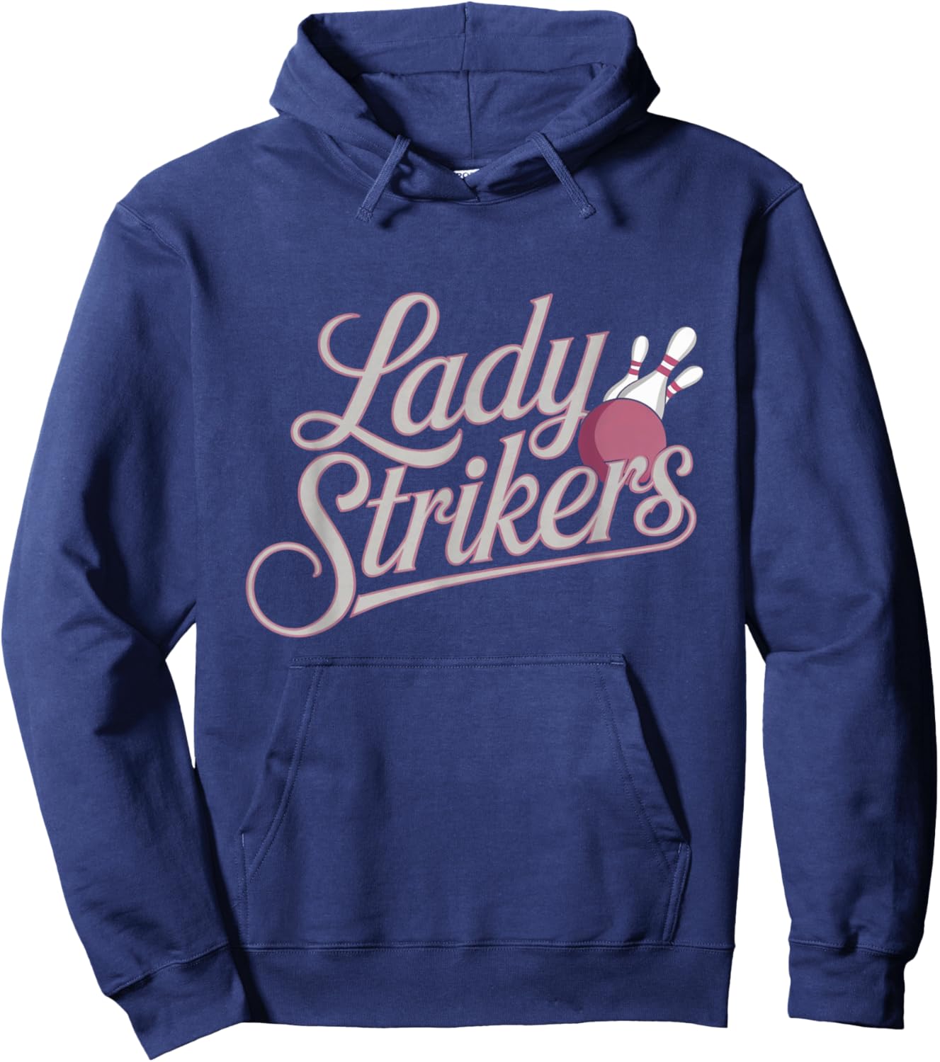 Lady Strikers Matching Bowling Team Name Hoodie - Hoodie | Navy